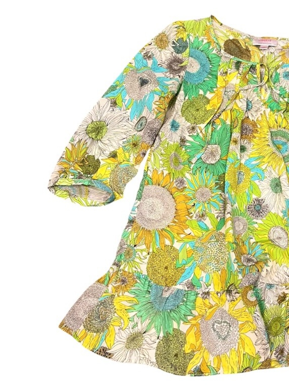 Liberty of London for Target Sunflowers Yellow, Green & Aqua Top